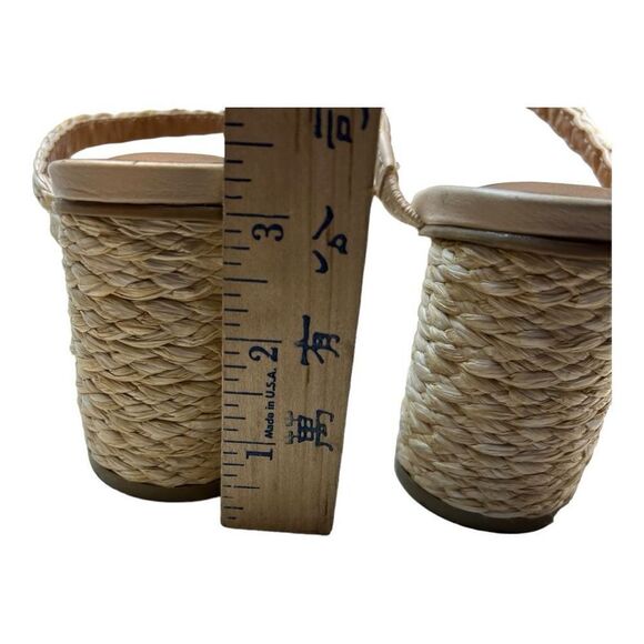 Dolce Vita Womens Myla Square Toe Braided Raffia Block Heel Sandals Beige Size 9 - Picture 8 of 11
